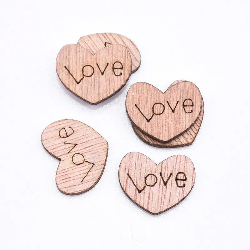 100 pieces of mini wooden love party decoration