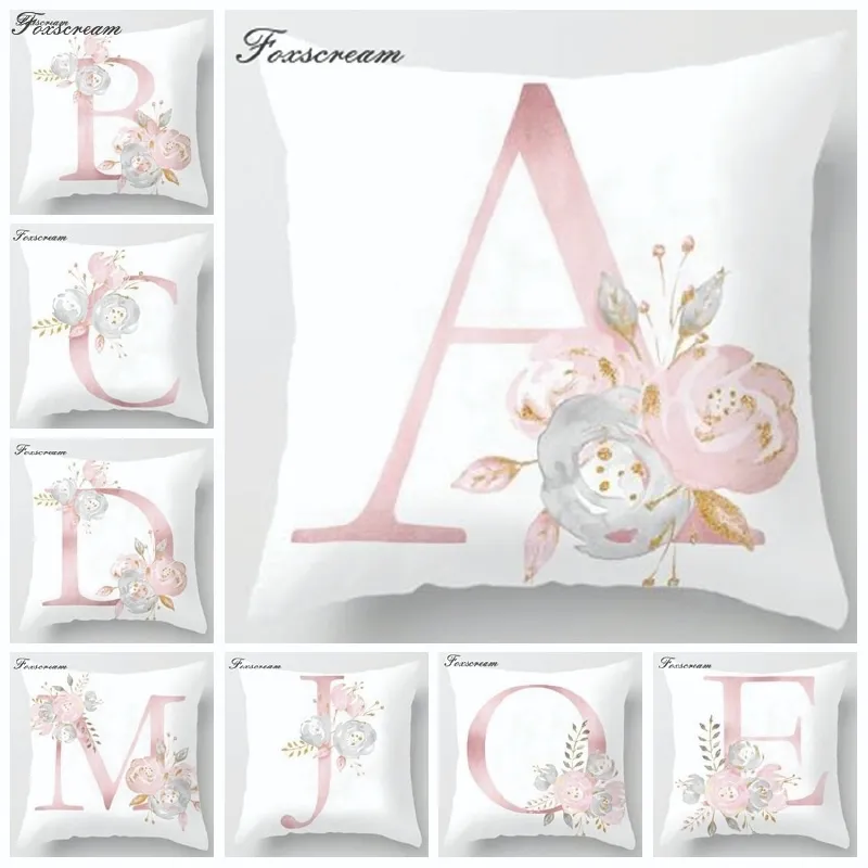 Alphabet Decorative Pillow Cases