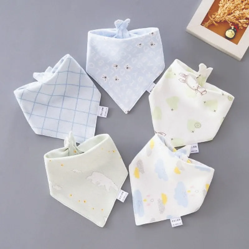 Baby triangle cotton bib 5 pieces/batch