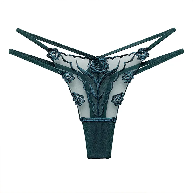 Lace Embroidered Thong for Women