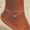 Layered Heart Anklet