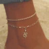 Layered Heart Anklet