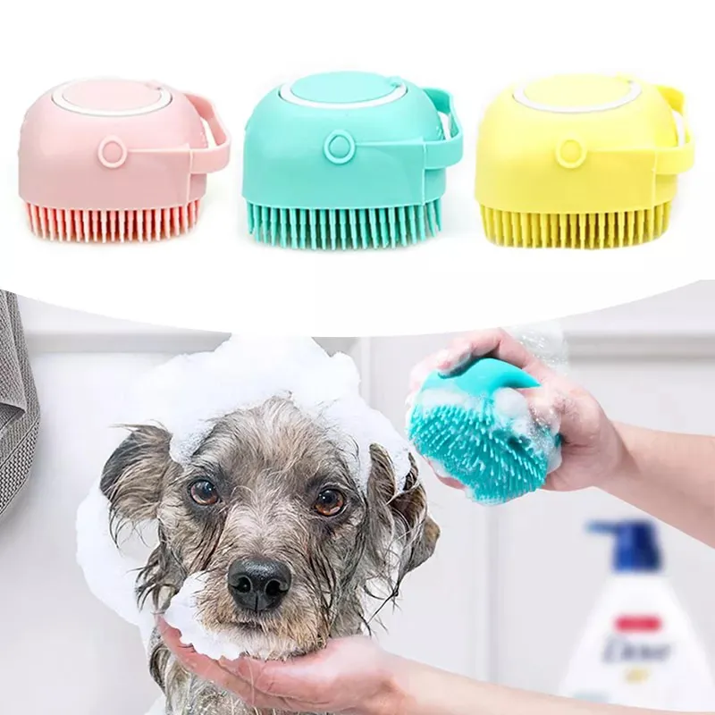 Pet Bath Brush with Shampoo Container Online