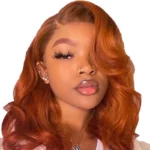 Orange Non-Glue Lace Wig