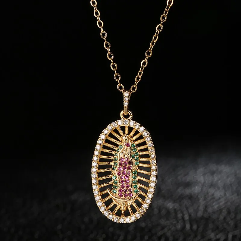 Virgin Mary Pendant Necklace for Women