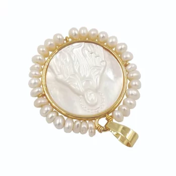 Virgin Mary Shell Pearl Pendant for Women