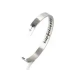 Mantra Stainless Steel Cuff Bracelet Jewelry