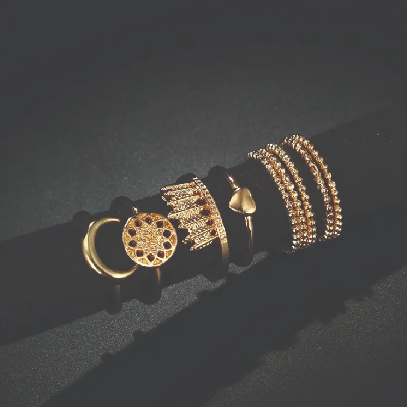 Boho Detailed Dreamcatcher Knuckle Gold Color Ring