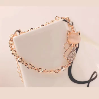 Cat Bracelet With Diamond Alloy Jewelry