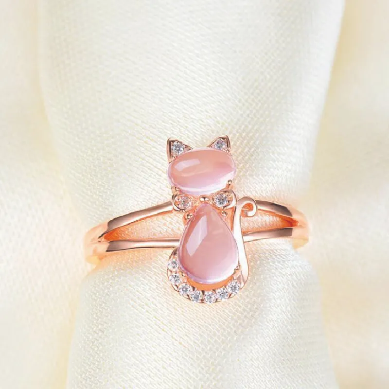 Cat Jewelry Set in Rose Gold Plate Online