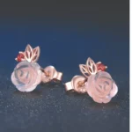 Flower 18k Rose Gold Plated Fine Jewelry Set