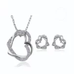 Yiwu Customized Double Diamond Heart Necklace