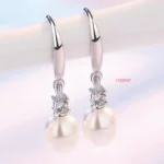 Zircon Pearl Silver Earrings
