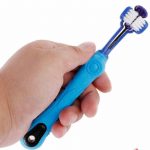 1 random color toothbrush pet plush dog brush in addition to bad breath tartar dental care dog cat cleaning supplies