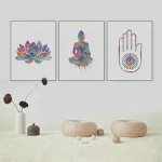 3 Piece Buddhism Abstract Art