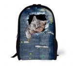 Cute Denim Cat Backpack