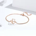 Cute Cat Silver Bracelet