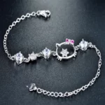Cute Cat Sterling Silver Bracelet
