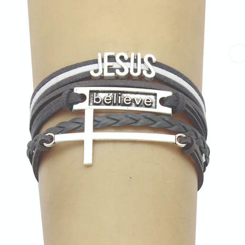 Hand woven Jesus cross bracelet