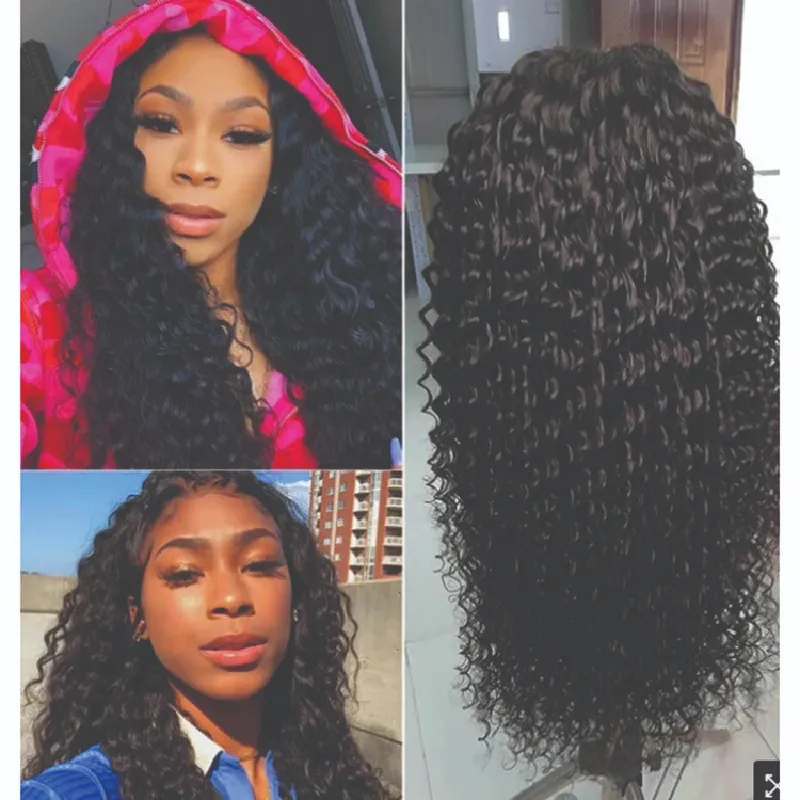 Long Black Lace Front African Wig