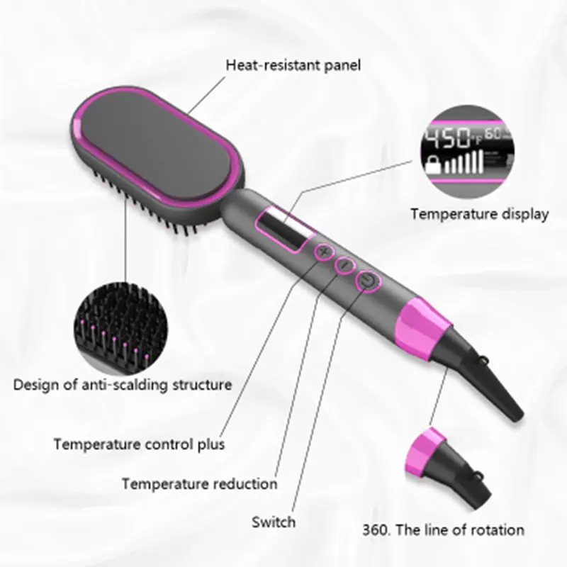 Multifunctional Hot Air Combing and Straight Rolling Hair Dryer