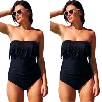 Tassel Cutout One-piece Swimsuit