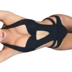 Sexy Black Halter Cut Out Trikini Monokini Swimwear