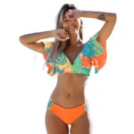 2022 New Swimsuit Women Swimwear High Waist Bikini Ruffle Bikini Set Push Up Bathing Suit Print Beach wear Summer Biquini Female