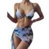 2021 New Print Sport Bandeau Push up Bikinis Sexy Marble Women Swimsuit High Waist Swimwear Women bathing suit Beach wear
