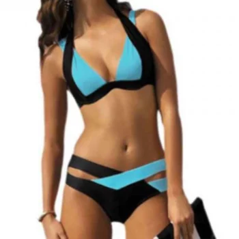 Color Split Swimsuit for Bikini Ladies, European and American Style