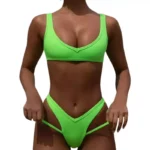 Female Solid Color Sexy Bandage Bikini