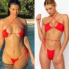 Folds Women Bikini Set Bathing Suit