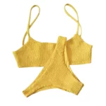 New hot sale sexy women push up padded bra bikini set pleated swimsuit swimwear swimming beach bathing costume bikini set