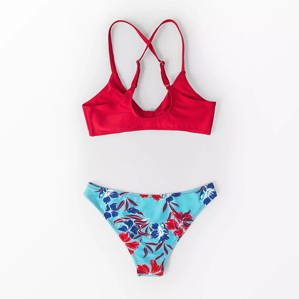 Seaselfie Low Waisted Bikini Sets Swimsuit for Women