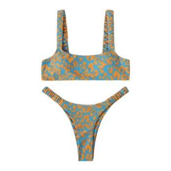 Sexy Micro Orange Leopard Bikini Women